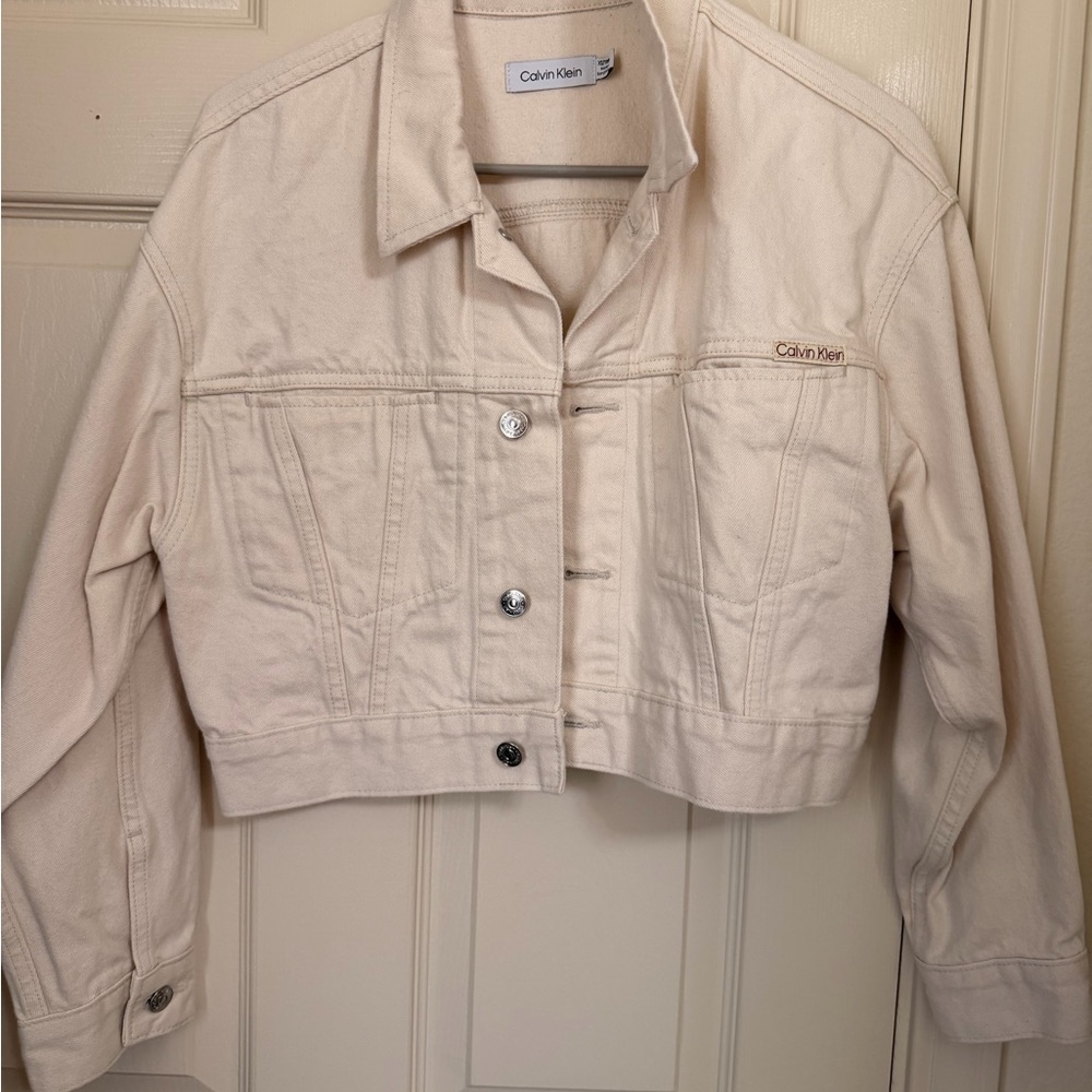 Calvin Klein Women's Off-White Jean Jacket
